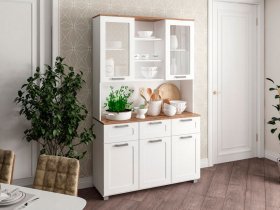 Буфет Катерини (дуб бельмунд/белое дерево) в Верхоянске - verhoyansk.mebel-nsk.ru | фото