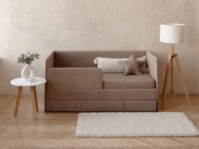 Диван-кровать Happy (капучино) в Верхоянске - verhoyansk.mebel-nsk.ru | фото
