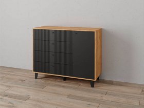 Комод «Катрин-13» ( дуб крафт золотой/карбон вулкан) в Верхоянске - verhoyansk.mebel-nsk.ru | фото