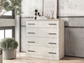 Комод Стандарт-6 NEW (дуб крафт белый) в Верхоянске - verhoyansk.mebel-nsk.ru | фото