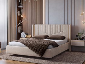 Кровать двуспальная 1,6м Диор (кашемир суфле (велюр)) в Верхоянске - verhoyansk.mebel-nsk.ru | фото