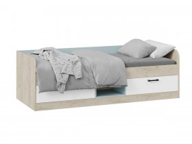 Кровать комбинированная «Оливер» Тип 1 401.003.000 (дуб крафт серый/белый/серо-голубой) в Верхоянске - verhoyansk.mebel-nsk.ru | фото
