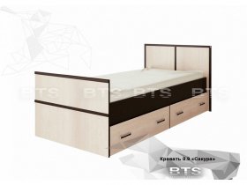 Кровать односпальная с ящиками 0,9м Сакура (BTS) в Верхоянске - verhoyansk.mebel-nsk.ru | фото