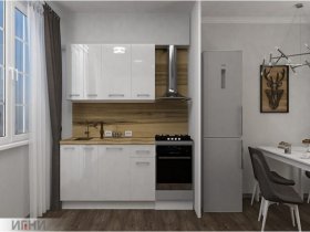 Кухонный гарнитур МДФ Выгодно и точка 1,5 м (белый глянец) в Верхоянске - verhoyansk.mebel-nsk.ru | фото