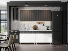 Кухонный гарнитур София (2,0м) (бланж/графит матовый) в Верхоянске - verhoyansk.mebel-nsk.ru | фото