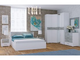 Модульная спальня Бьянка (белый/бетон) в Верхоянске - verhoyansk.mebel-nsk.ru | фото