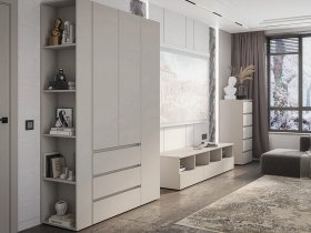 Модульная стенка Люмо (кашемир) в Верхоянске - verhoyansk.mebel-nsk.ru | фото