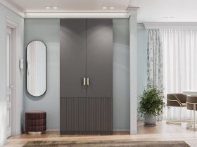 Шкаф двухстворчатый Эккервуд (Нью) (графит) в Верхоянске - verhoyansk.mebel-nsk.ru | фото