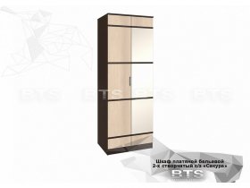 Шкаф двухстворчатый с зеркалом платяной-бельевой Сакура (BTS) в Верхоянске - verhoyansk.mebel-nsk.ru | фото