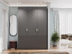 Шкаф трехстворчатый Эккервуд (Нью) (графит) в Верхоянске - verhoyansk.mebel-nsk.ru | фото