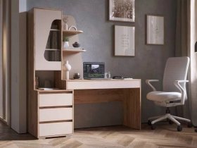 Стол компьютерный Пифагор (дуб вотан/кашемир) в Верхоянске - verhoyansk.mebel-nsk.ru | фото
