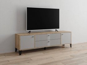 Тумба под ТВ Парус-10 (дуб крафт серый/серый) в Верхоянске - verhoyansk.mebel-nsk.ru | фото