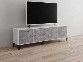 Тумба под ТВ Парус-13 (белый/ателье светлое) в Верхоянске - verhoyansk.mebel-nsk.ru | фото